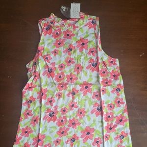 Mudpie Callie Pink Floral Ruffle Tank Size Small